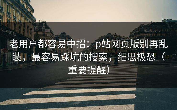 老用户都容易中招：p站网页版别再乱装，最容易踩坑的搜索，细思极恐（重要提醒）
