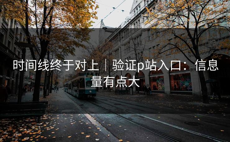 时间线终于对上｜验证p站入口：信息量有点大