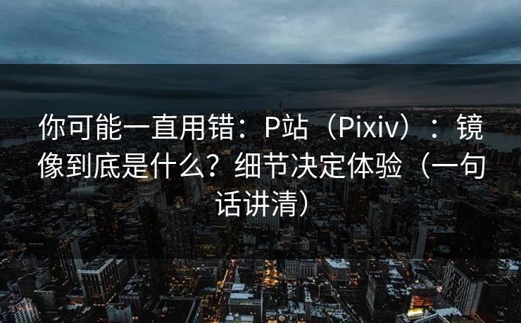 你可能一直用错：P站（Pixiv）：镜像到底是什么？细节决定体验（一句话讲清）
