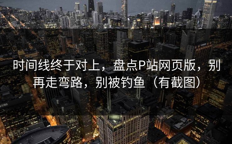 时间线终于对上，盘点P站网页版，别再走弯路，别被钓鱼（有截图）