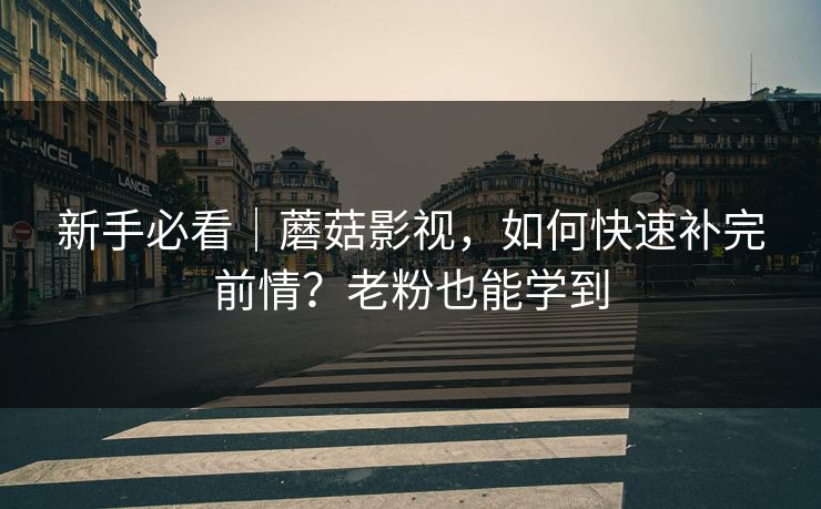 新手必看|蘑菇影视,如何快速补完前情?老粉也能学到 新手必看|蘑菇影视,如何快速补完前情?老粉也能学到