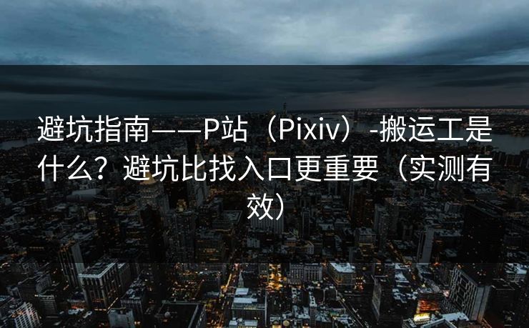 避坑指南——P站(Pixiv)-搬运工是什么?避坑比找入口更重要(实测有效) 避坑指南——P站(Pixiv)-搬运工是什么?避坑比找入口更重要(实测有效)