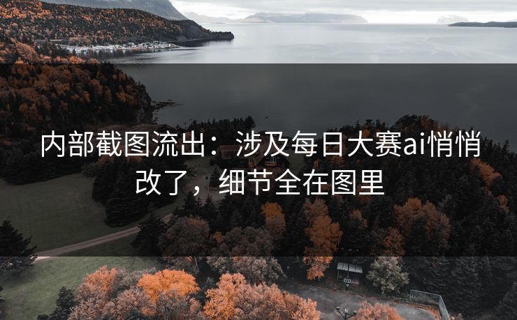 内部截图流出：涉及每日大赛ai悄悄改了，细节全在图里