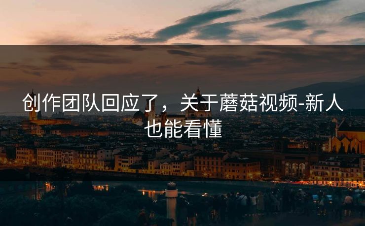 创作团队回应了,关于蘑菇视频-新人也能看懂 创作团队回应了,关于蘑菇视频-新人也能看懂