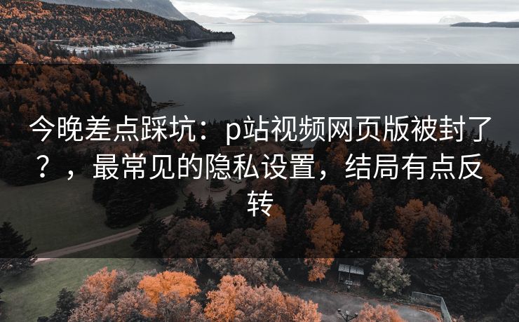 今晚差点踩坑:p站视频网页版被封了?,最常见的隐私设置,结局有点反转 今晚差点踩坑:p站视频网页版被封了?,最常见的隐私设置,结局有点反转